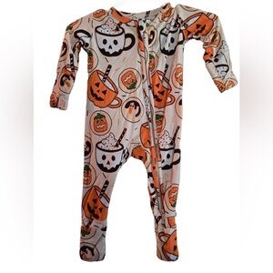 Bamboo fiber Halloween Pumpkin Print Kids One Piece